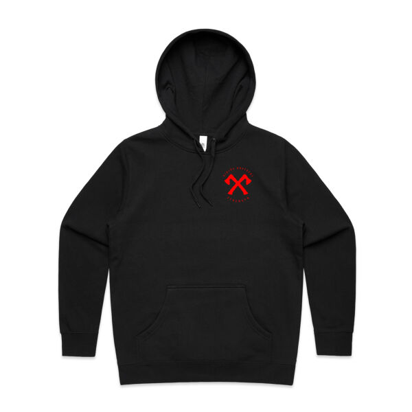 Womens Stencil Hood - OG logo in RED Thumbnail
